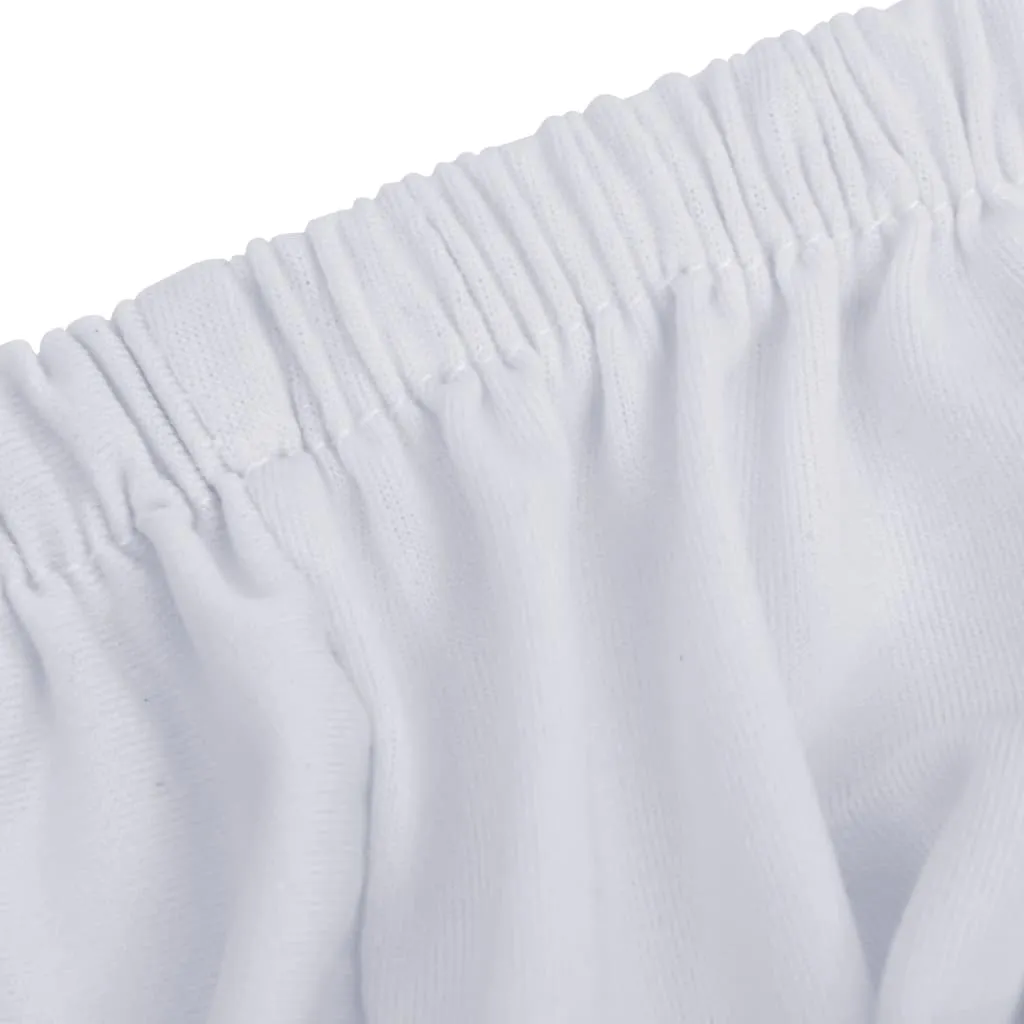 2-Seater Stretch Couch Slipcover White Polyester Jersey