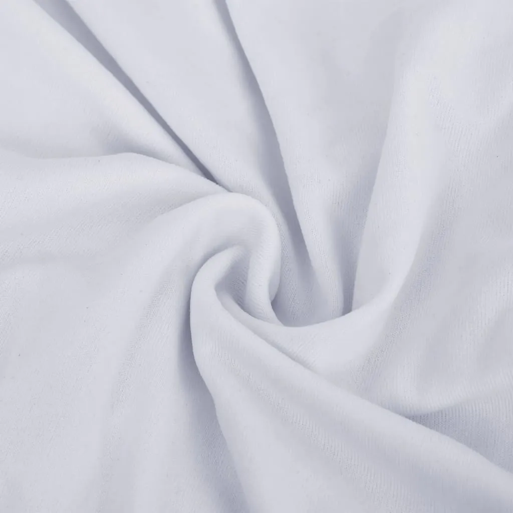 2-Seater Stretch Couch Slipcover White Polyester Jersey