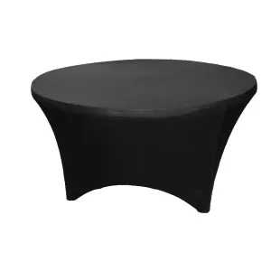 5FT Round Spandex Table Cover - Black