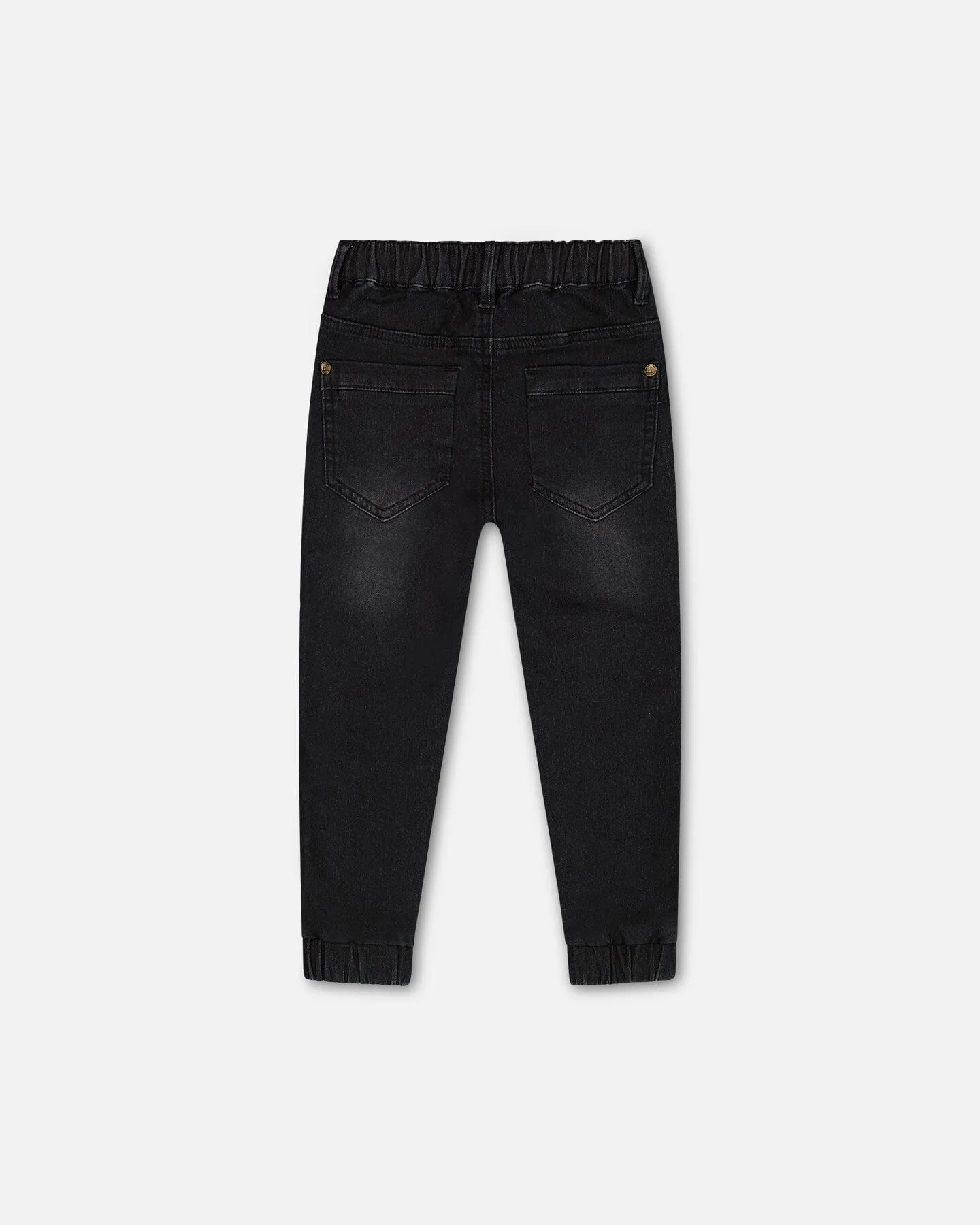 Black Stretch Denim Jogger Pants