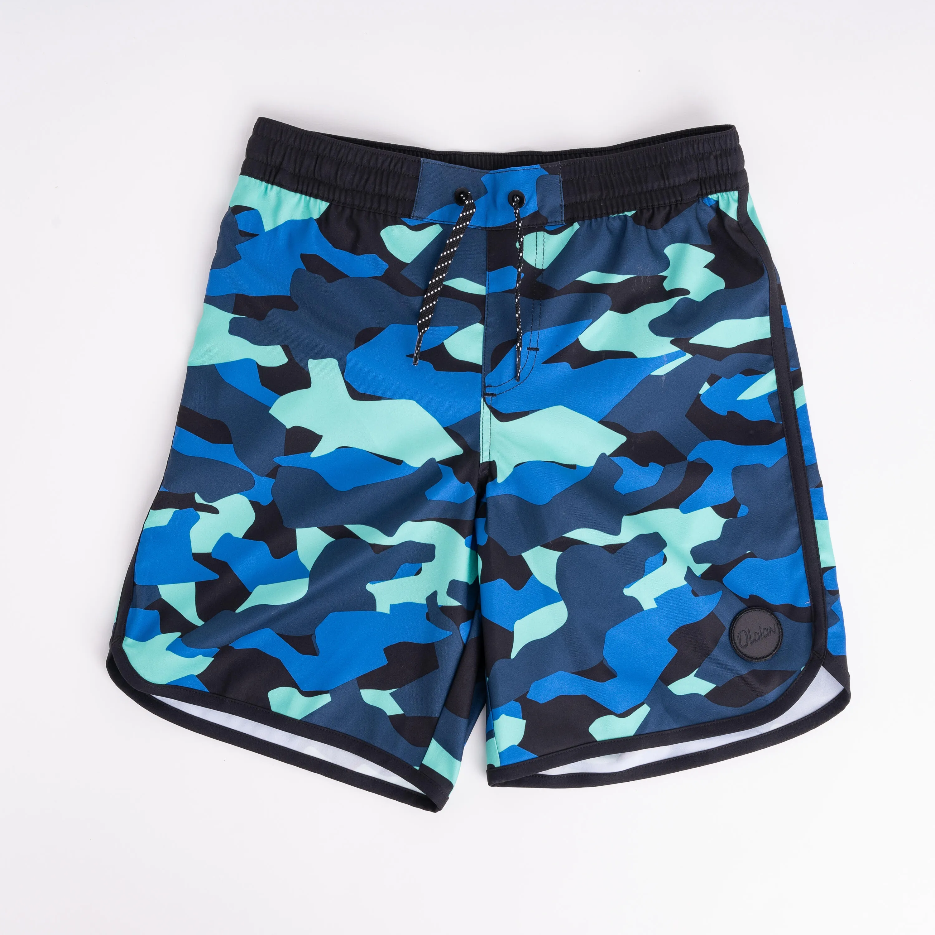 Board shorts boys 500 camouflage blue OLAIAN, blue