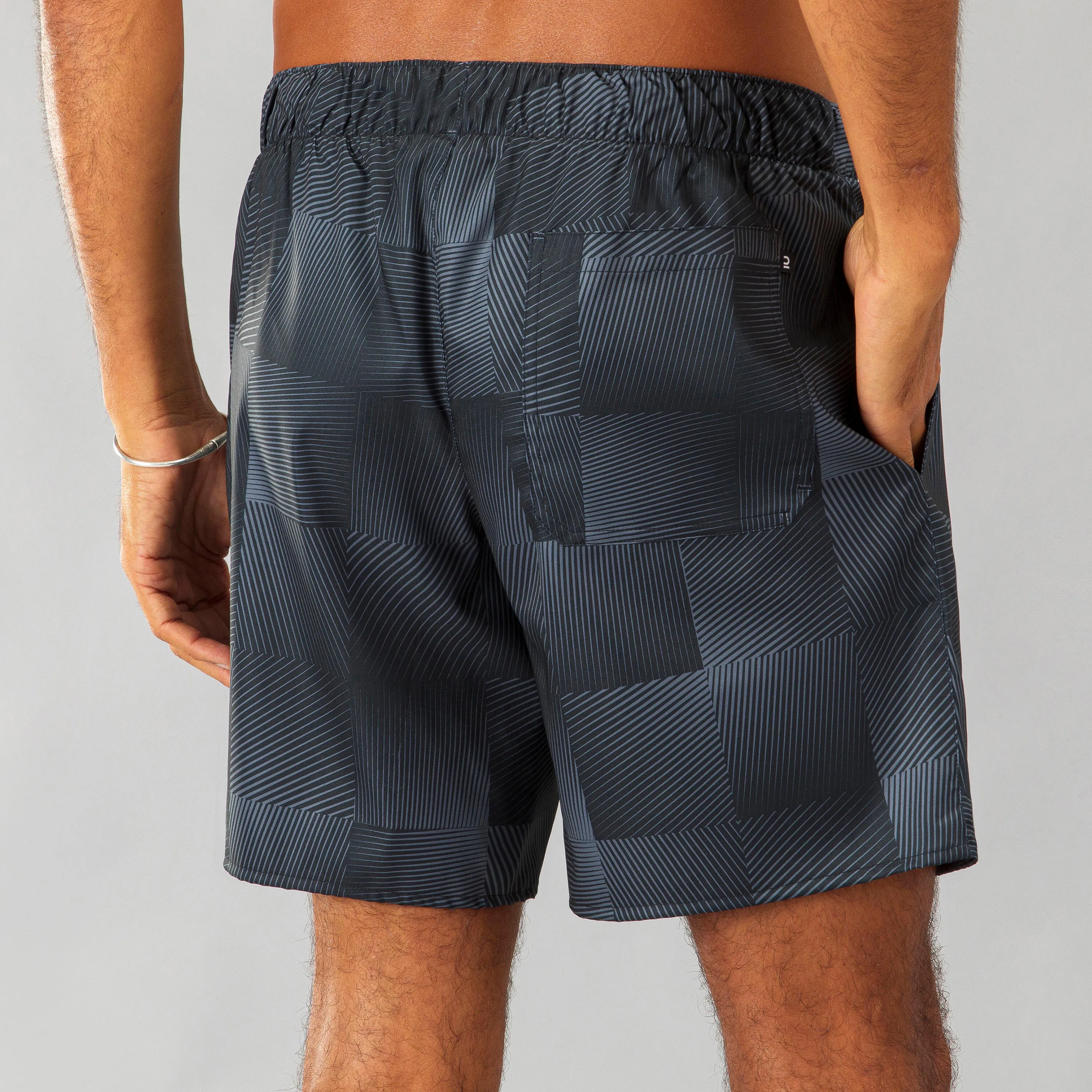 Board shorts boys 500 camouflage blue OLAIAN, blue