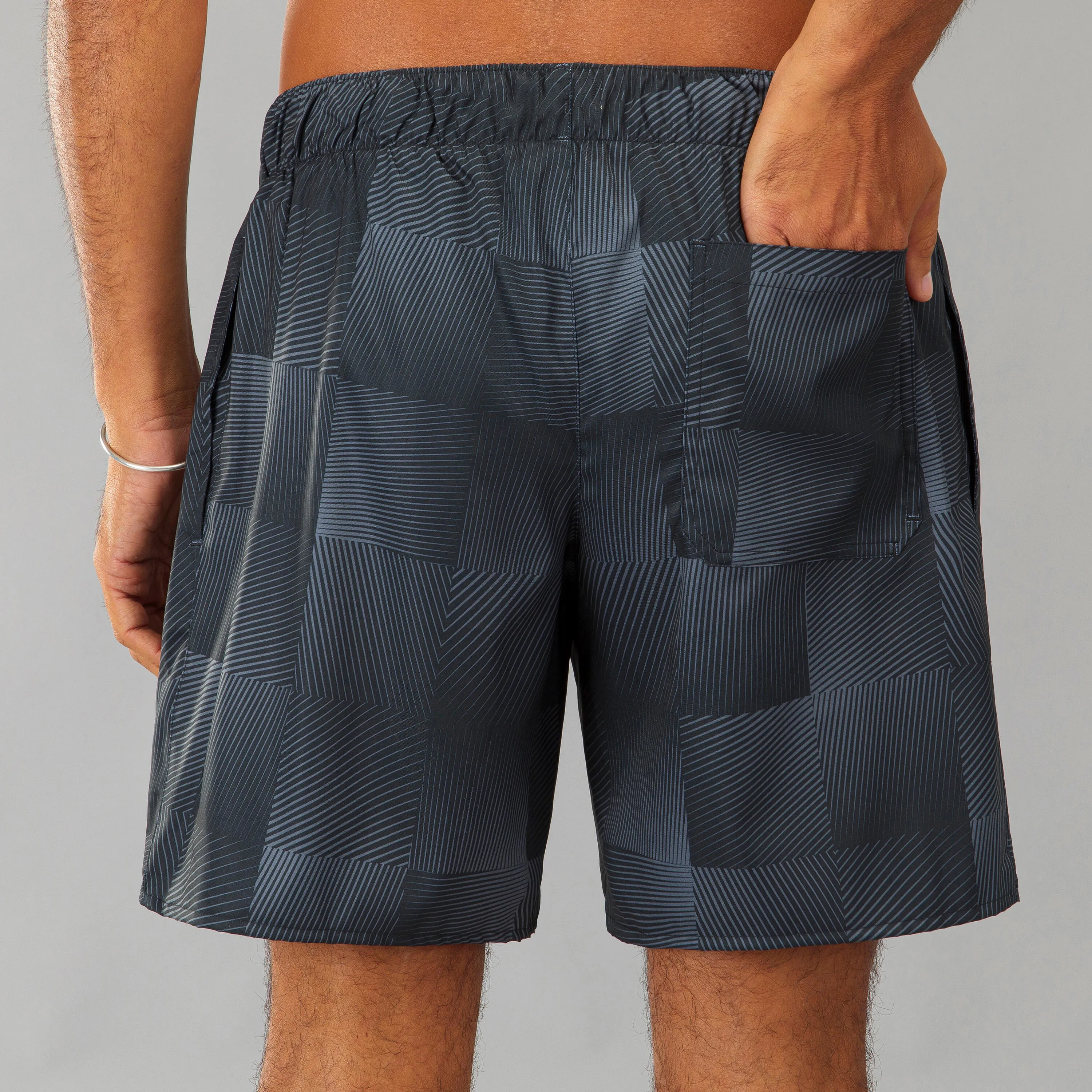 Board shorts boys 500 camouflage blue OLAIAN, blue