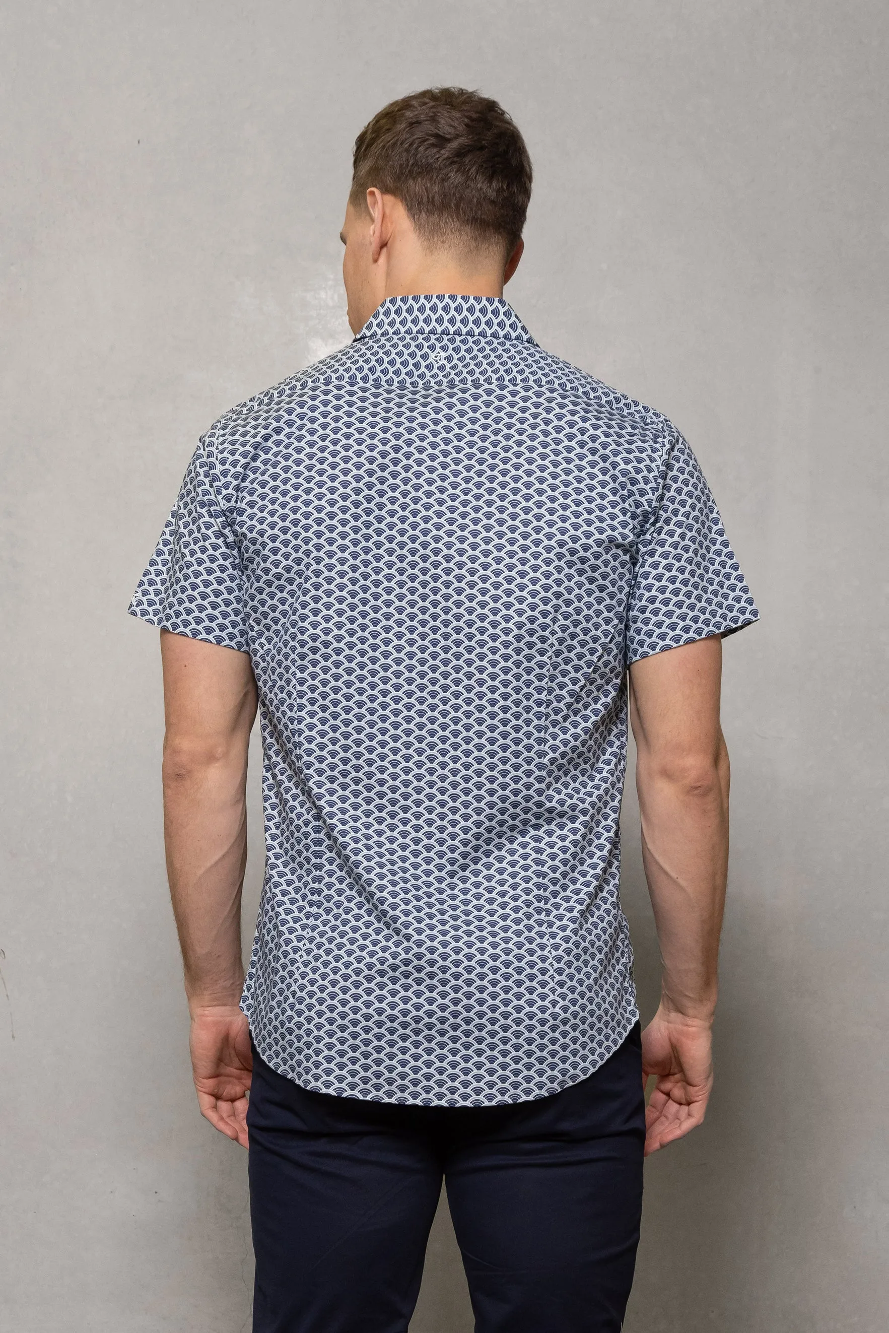 Brody Short Sleeve Print Shirt: Seascape