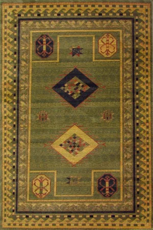 Classic Treasure Geometric Rug - 103 Green