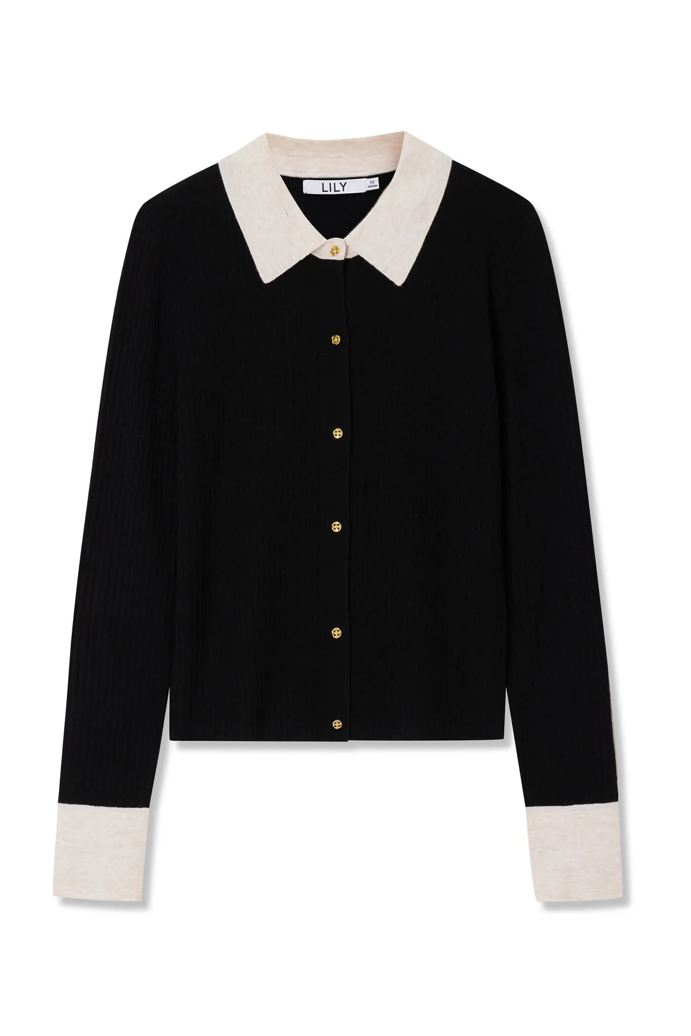 Color-Blocked Cuff Knit Cardigan