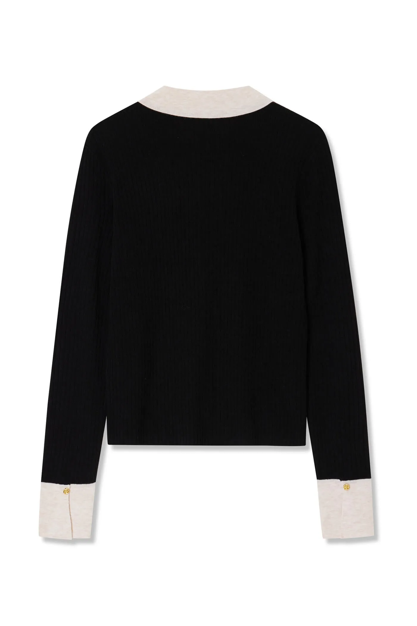 Color-Blocked Cuff Knit Cardigan