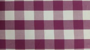 COTTON POPLIN YARN DYED "BUFFALO" CHECK STRETCHED WOVEN - SHIRTING FABRIC<br><h6>4-PURPLE/WHITE<br>252-CPOXPLD-BUF</h6>