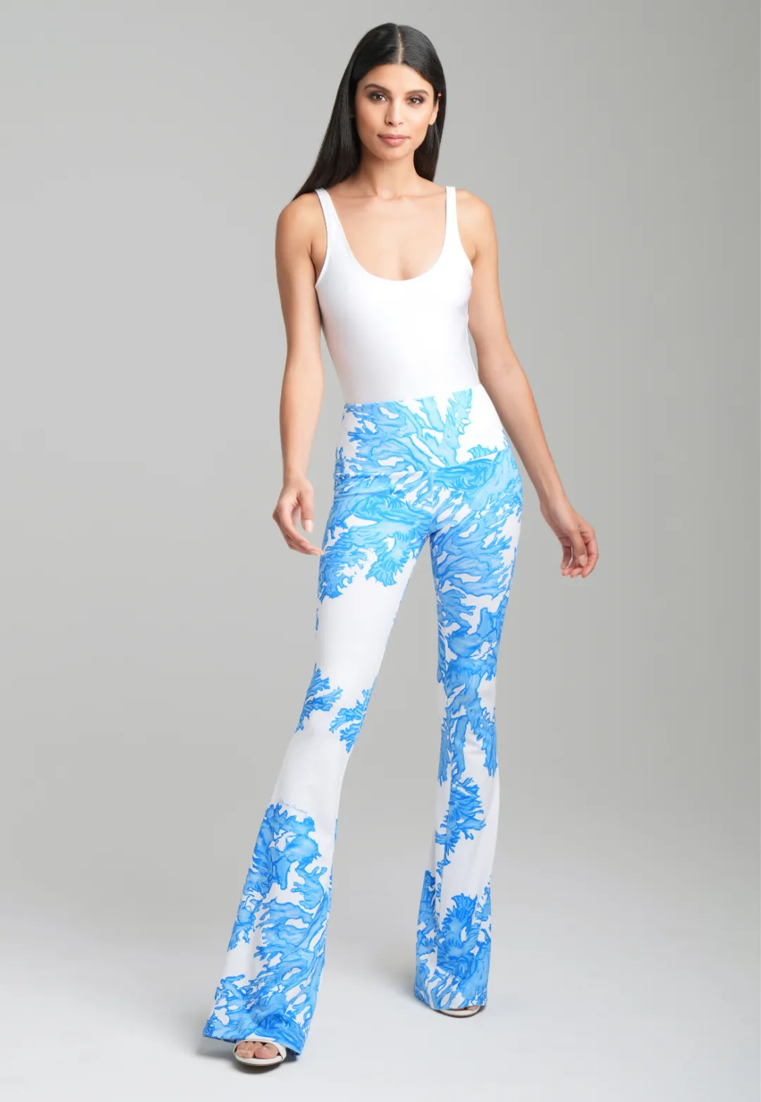 Elaine Stretch Knit Pants in Blue Coral