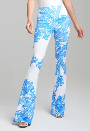 Elaine Stretch Knit Pants in Blue Coral