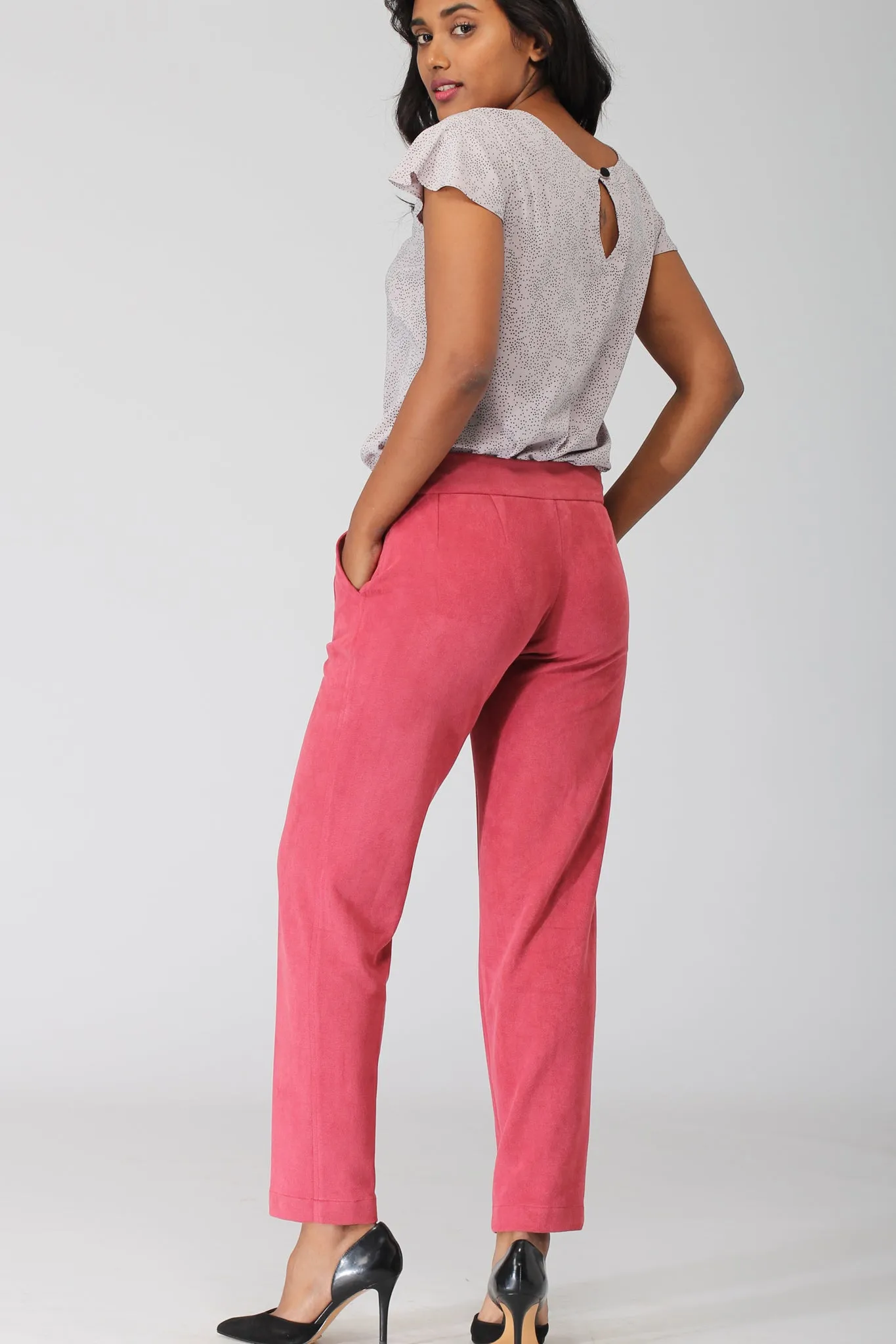 Geneva Punch Pink Stretch Pants