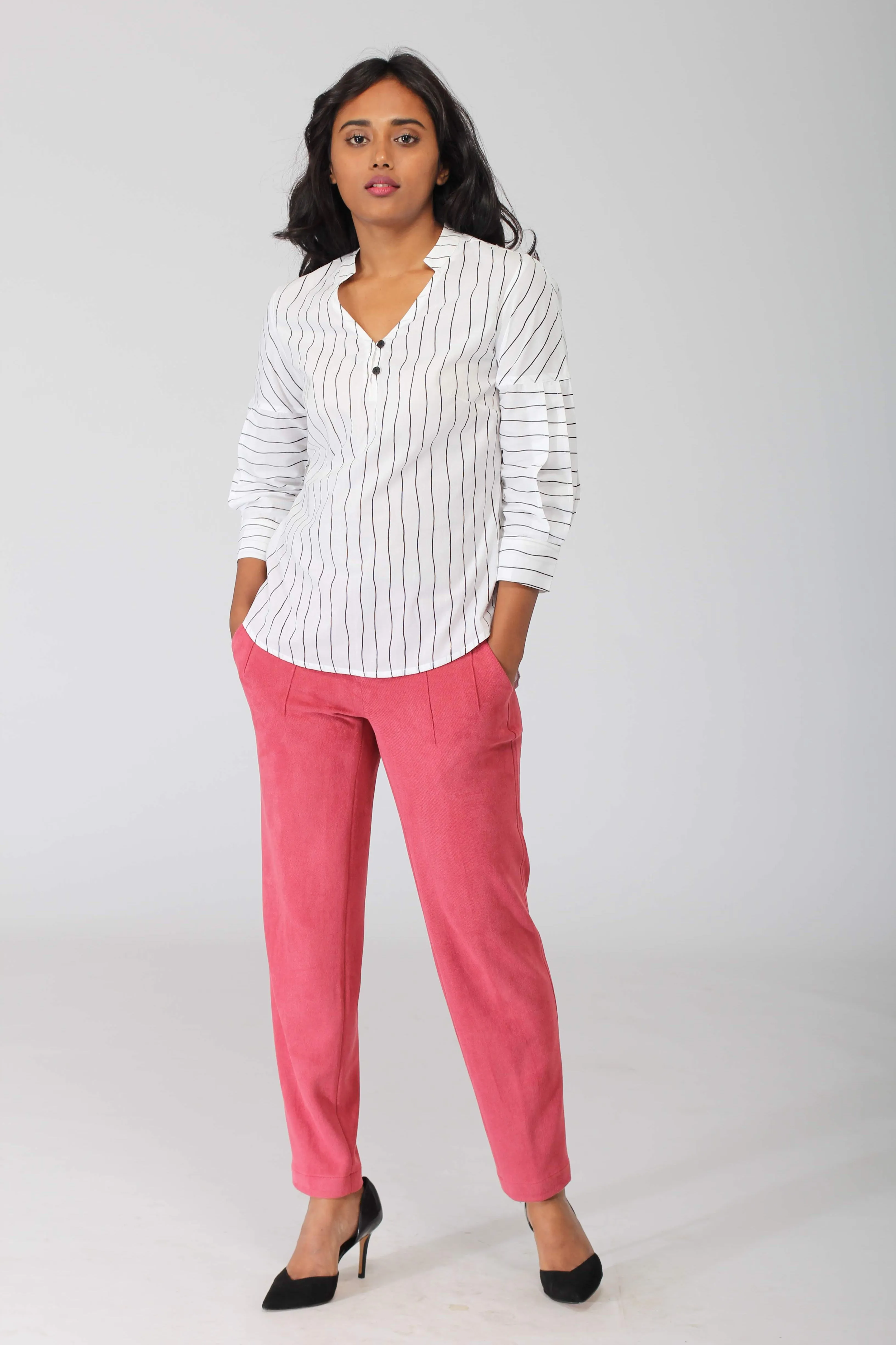 Geneva Punch Pink Stretch Pants