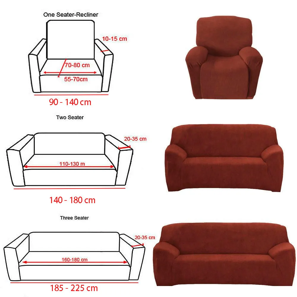 High Stretch Sofa Couch Slipcover Two Seat-Black
