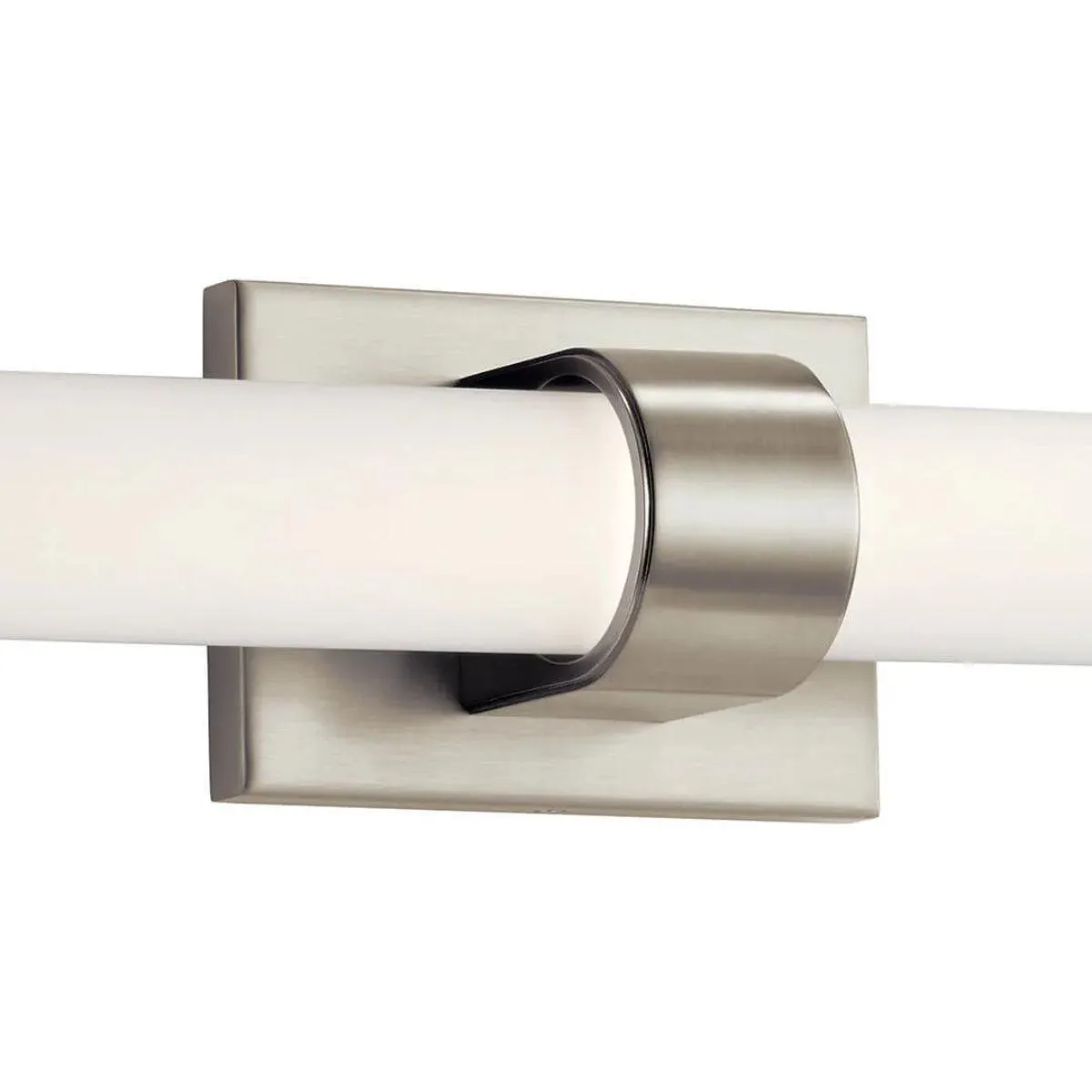 Izza 25 In 1-Light LED Bathroom Vanity Light With Satin Etched Cased Opal Glass, Brushed Nickel Finish