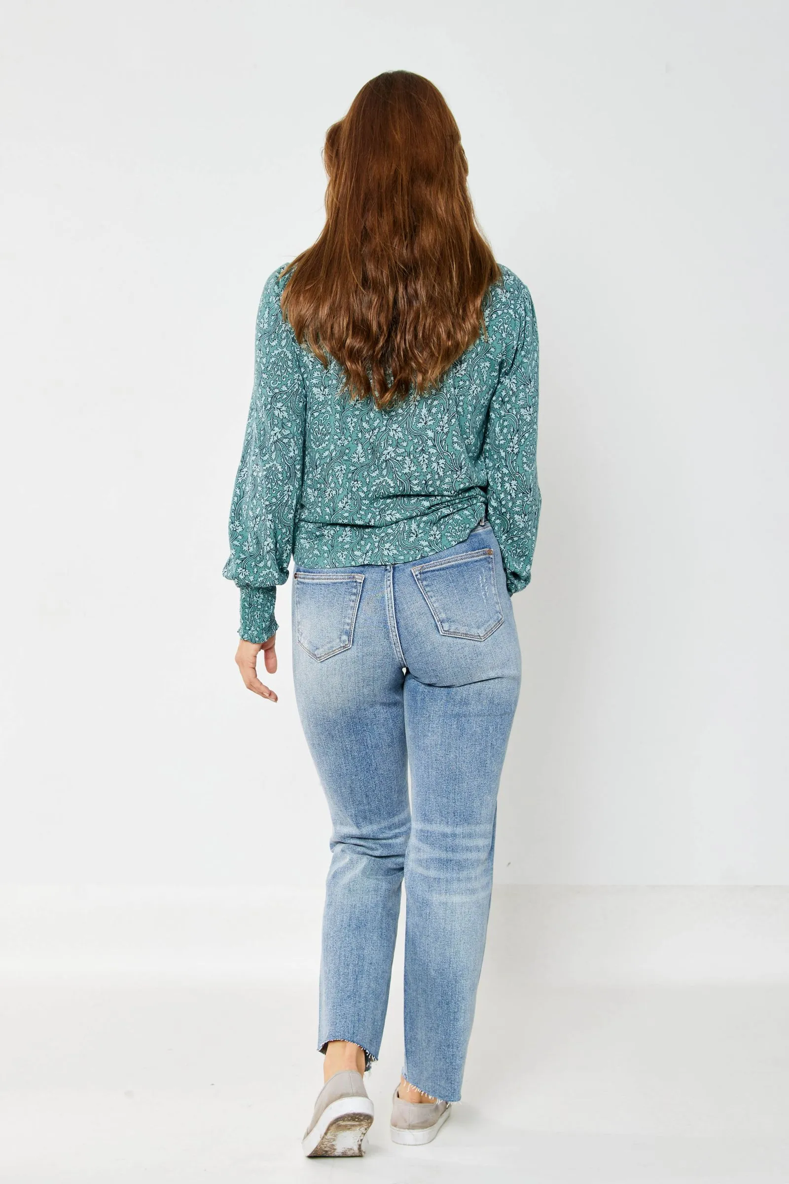 Judy Blue High Waist Rigid Magic Destroy Straight Denim 88736