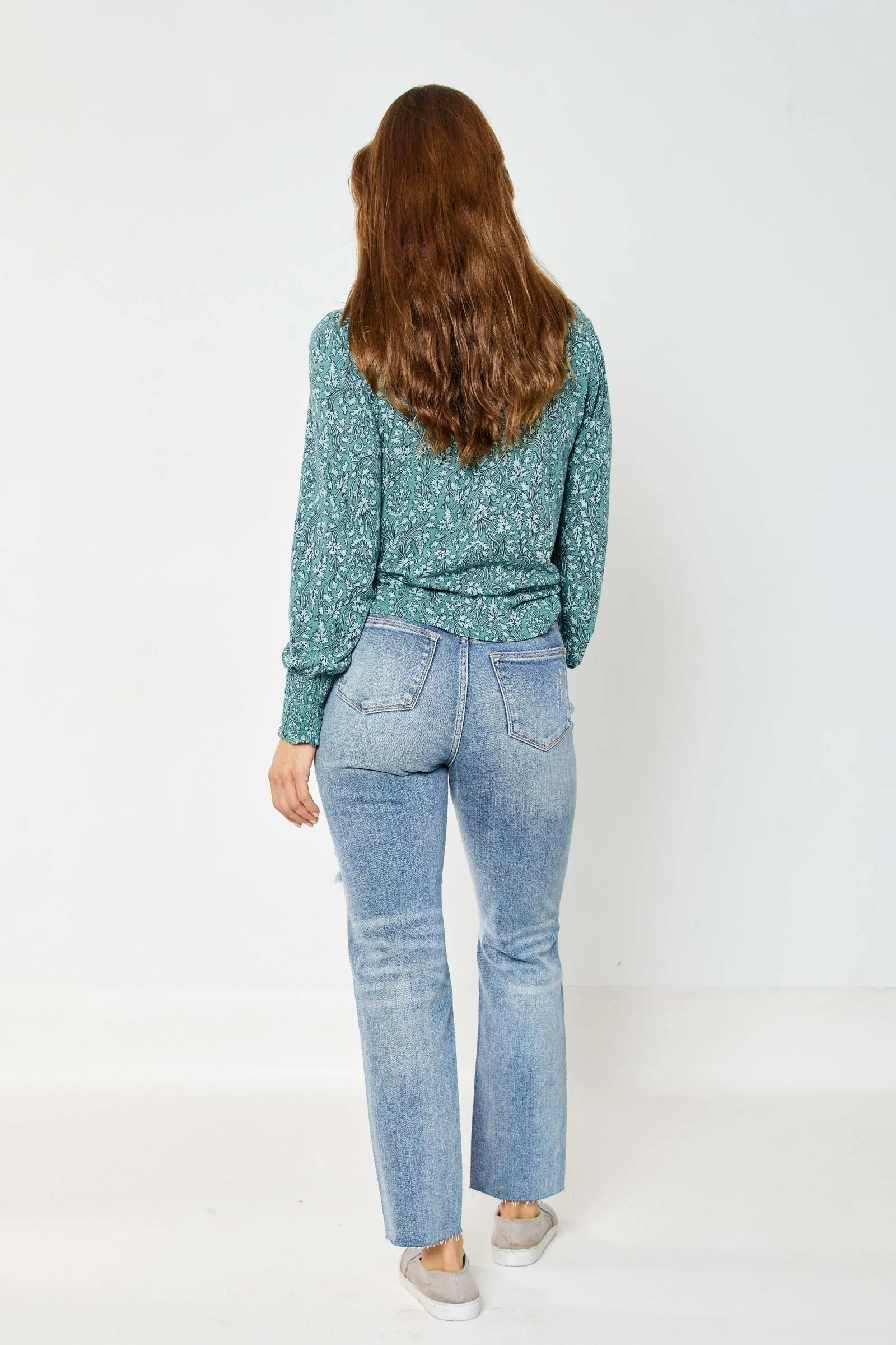 Judy Blue High Waist Rigid Magic Destroy Straight Denim 88736