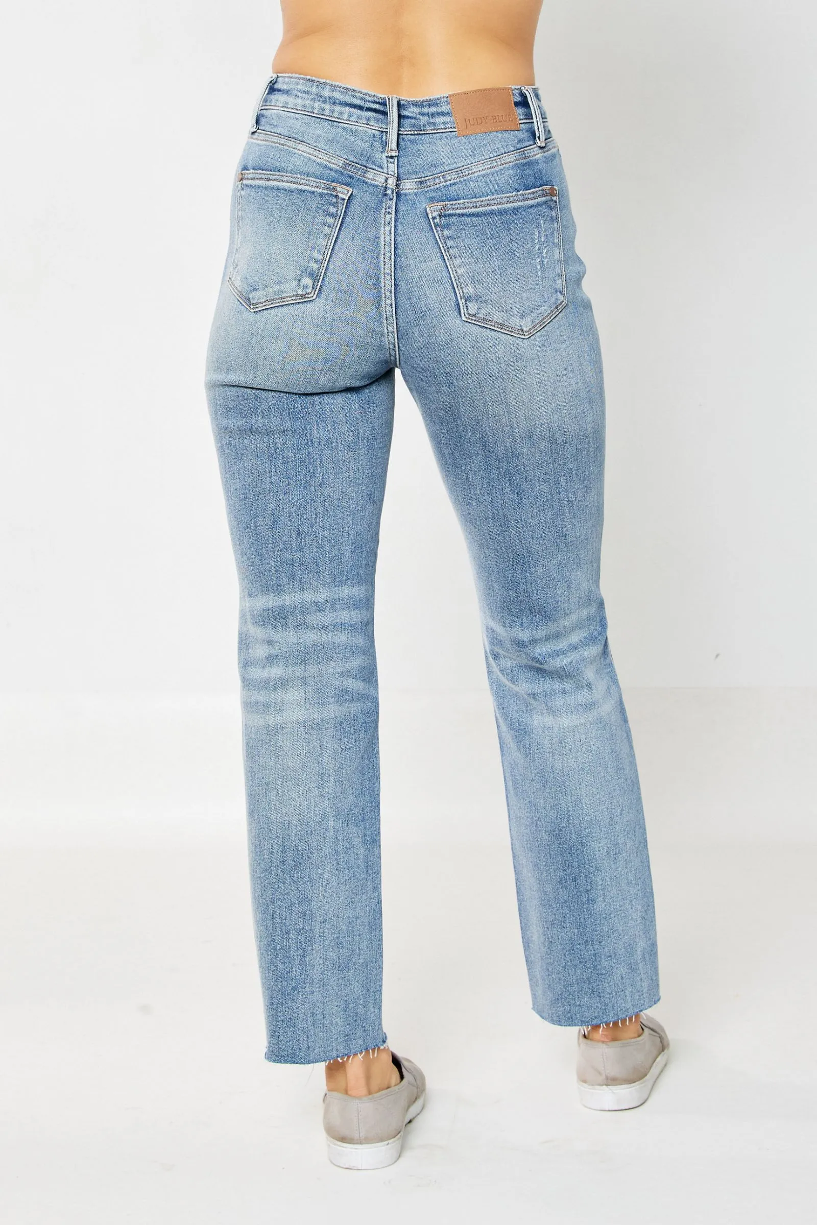 Judy Blue High Waist Rigid Magic Destroy Straight Denim 88736