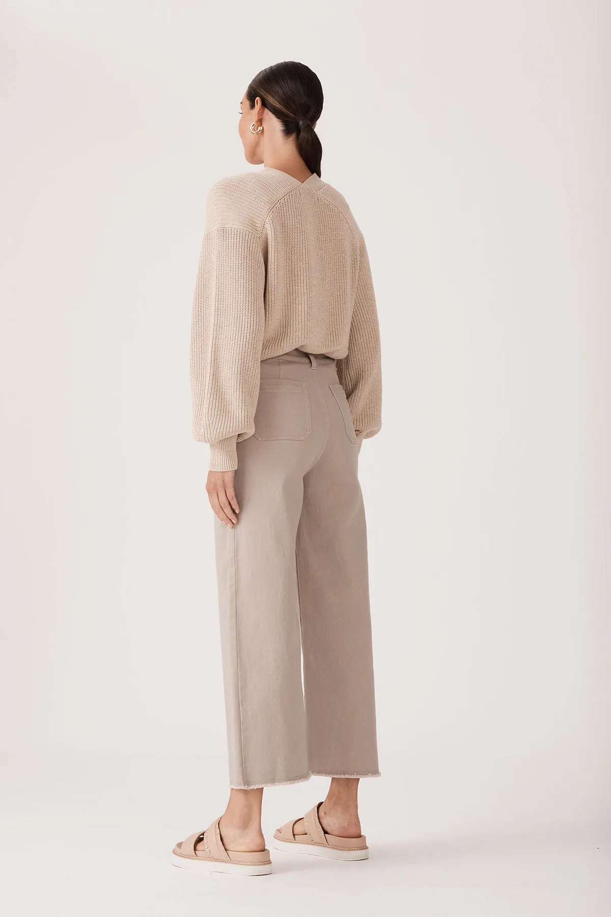Kendall Drill Wide Leg Pant  - Stone