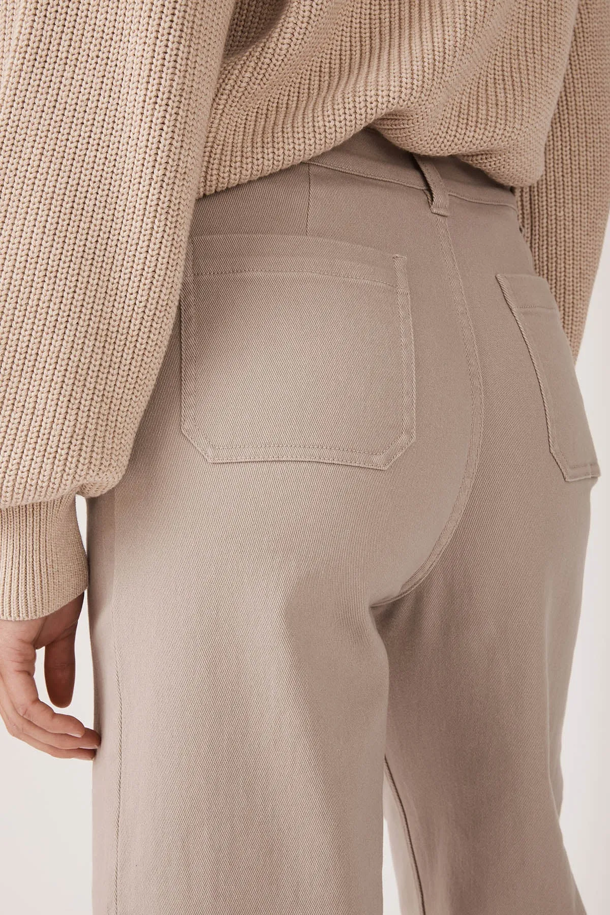 Kendall Drill Wide Leg Pant  - Stone