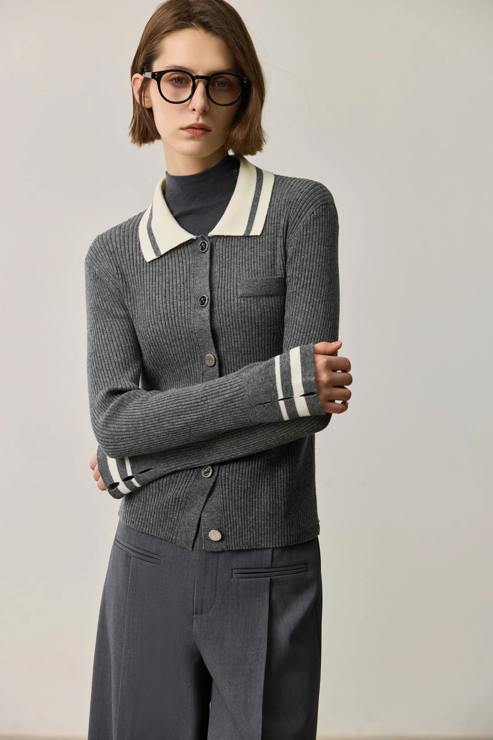 LILY Wool-Blend Slim Cardigan
