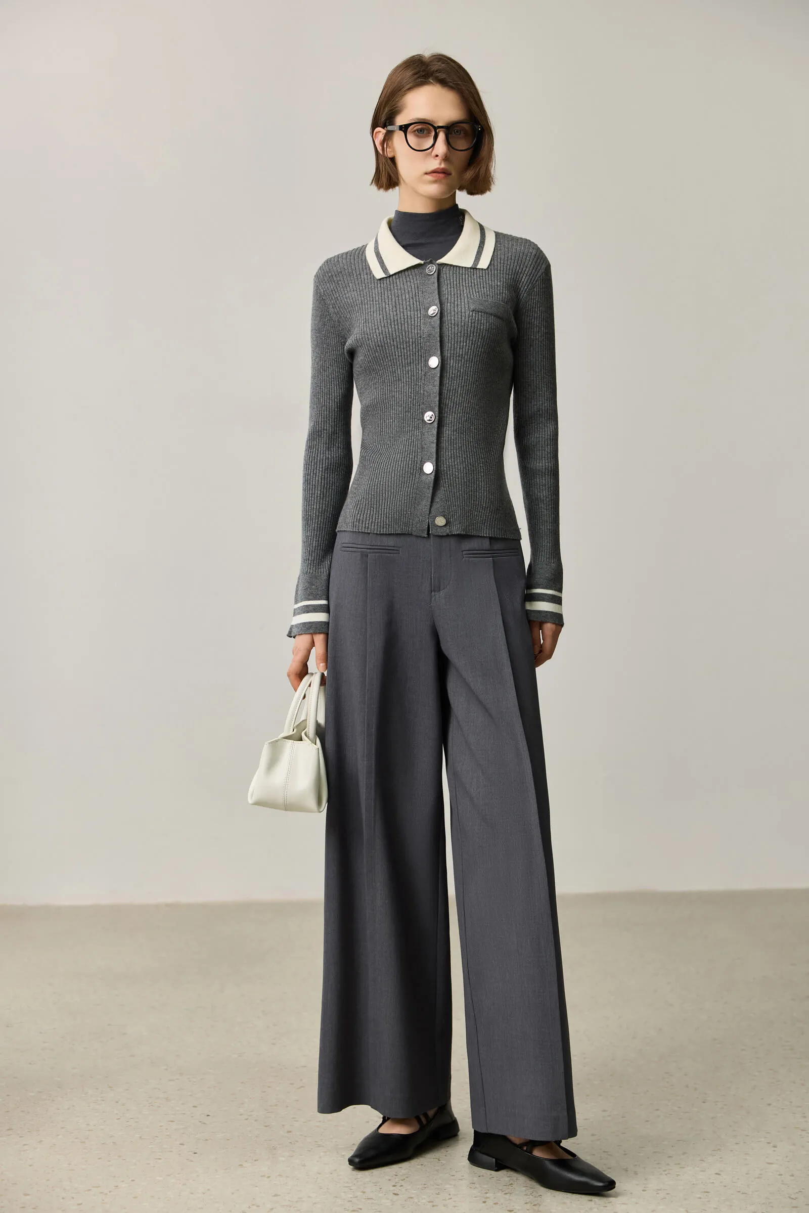 LILY Wool-Blend Slim Cardigan