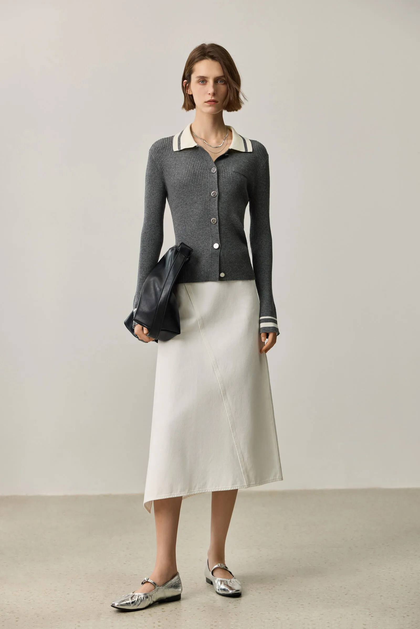 LILY Wool-Blend Slim Cardigan