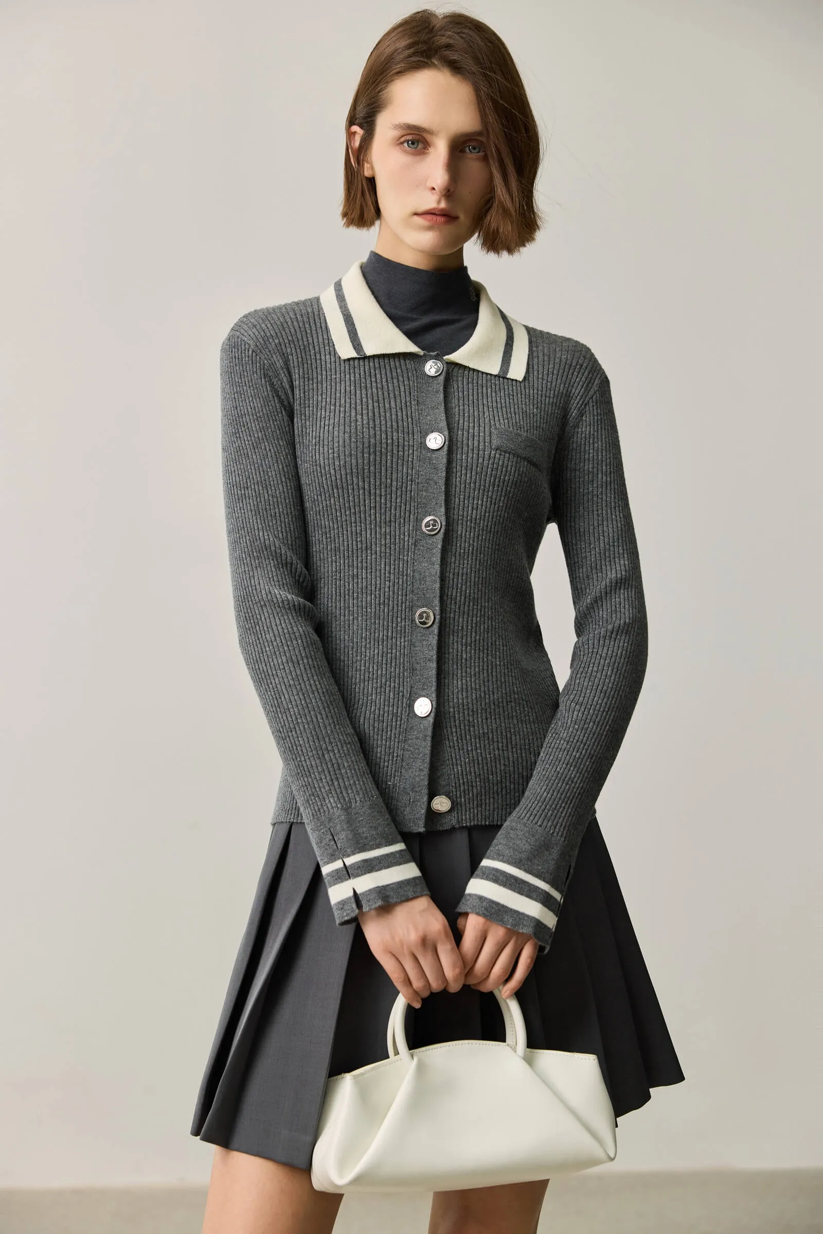 LILY Wool-Blend Slim Cardigan