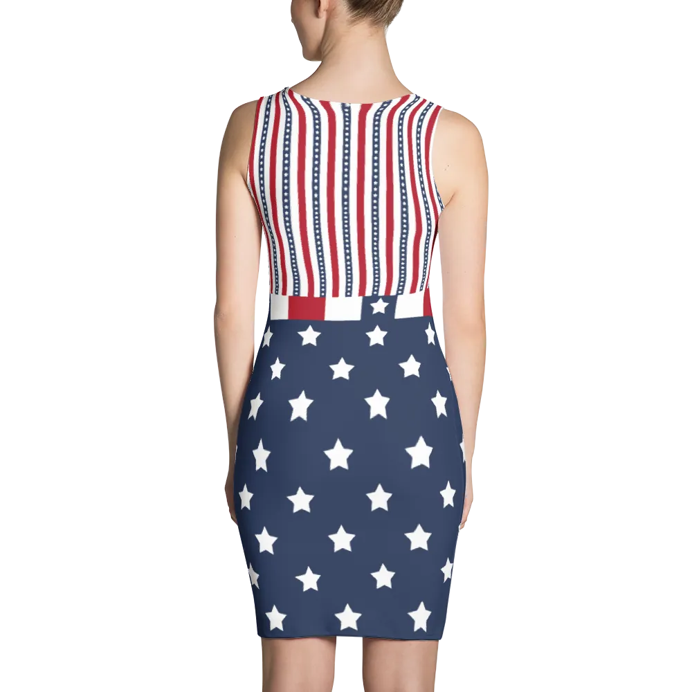 Make America Great Red Stripe Bodycon Dress