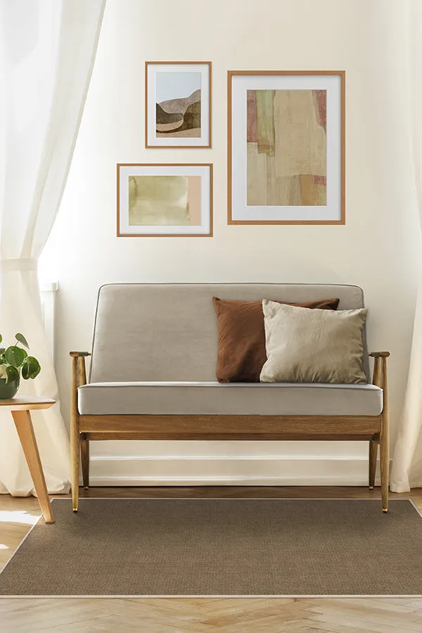 Needlepoint Solid Caramel Tufted Rug