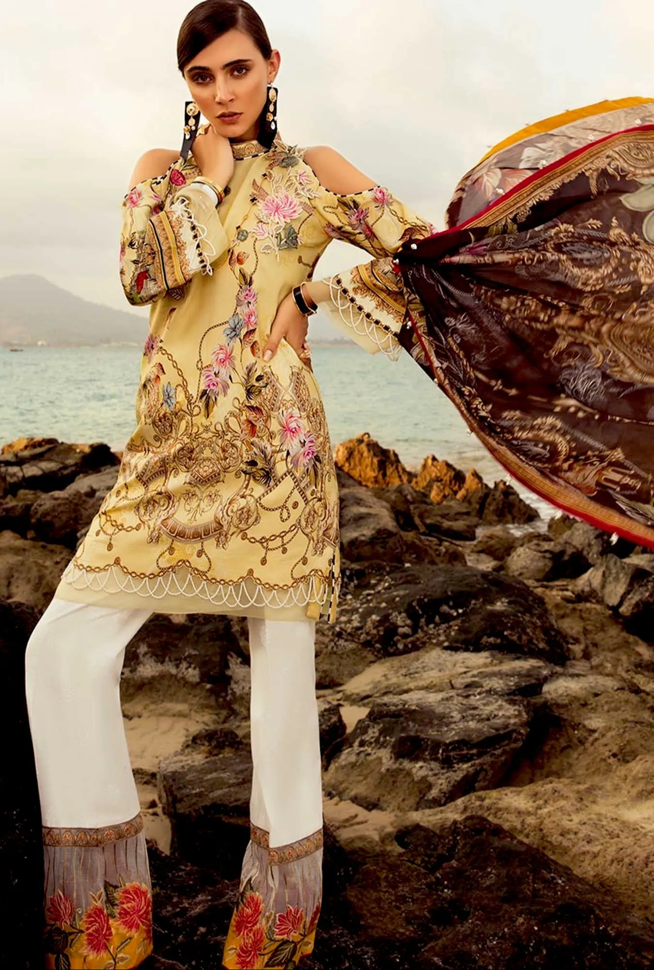 Noor by Saadia Asad Luxury Lawn Collection – 06A YELLOW