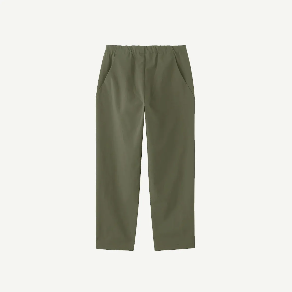 One Tuck Tapered Stretch Pants - Olive Green