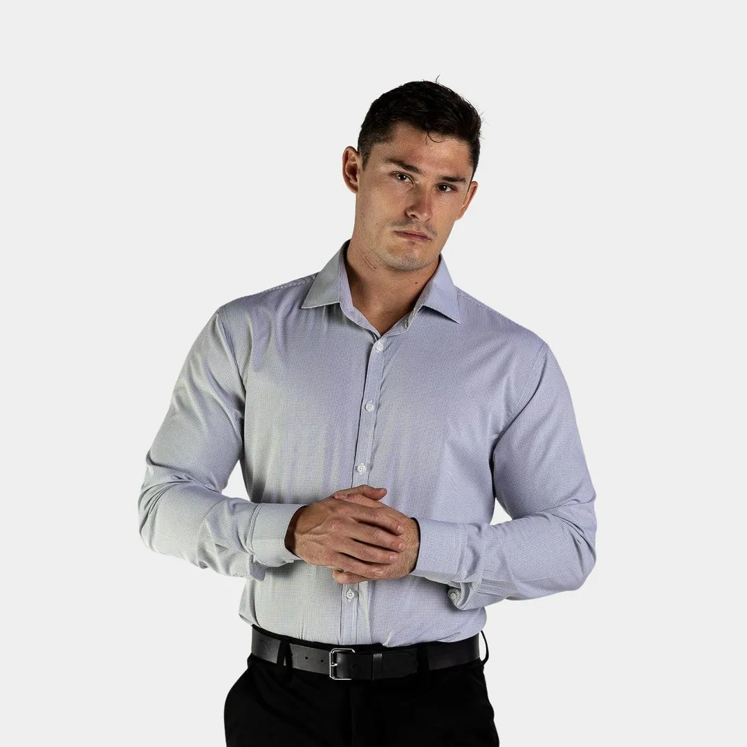 Performance Bamboo Dress Shirt - Black Microcheck
