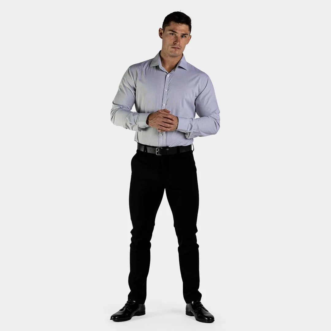 Performance Bamboo Dress Shirt - Black Microcheck