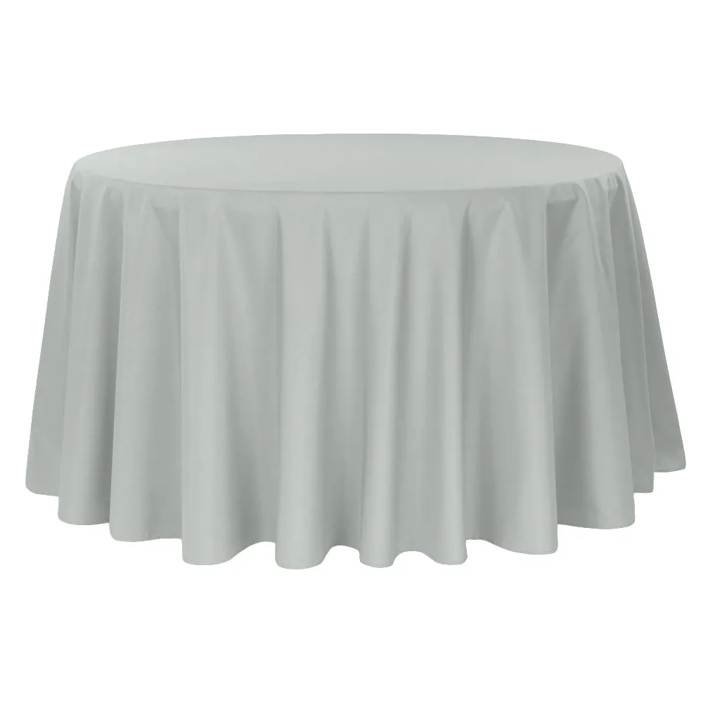 Polyester 120" Round Tablecloth - Gray/Silver