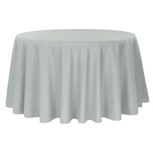 Polyester 120" Round Tablecloth - Gray/Silver