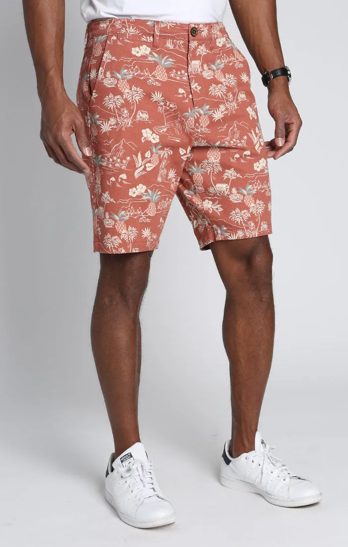 Printed Stretch Chino Short