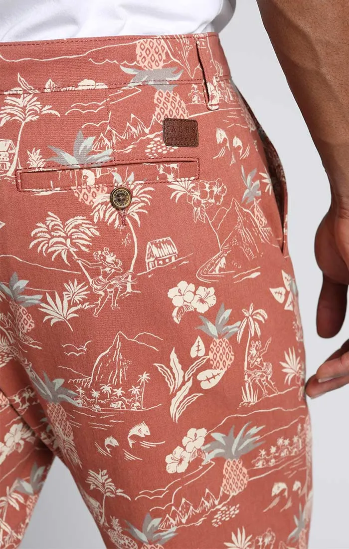Printed Stretch Chino Short