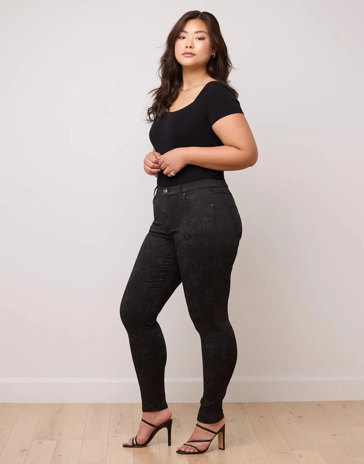 Rachel Skinny Black Floral