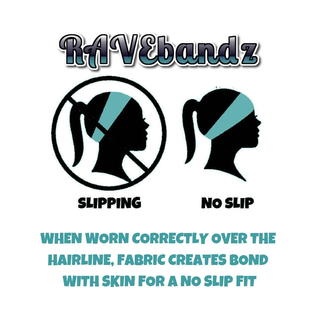 RAVEbandz The Pro - Wide Stretch Headband (Hearts A Flutter)