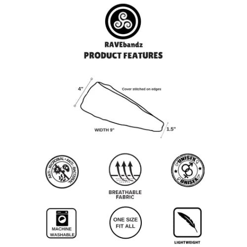 RAVEbandz The Pro - Wide Stretch Headband (Spot On)