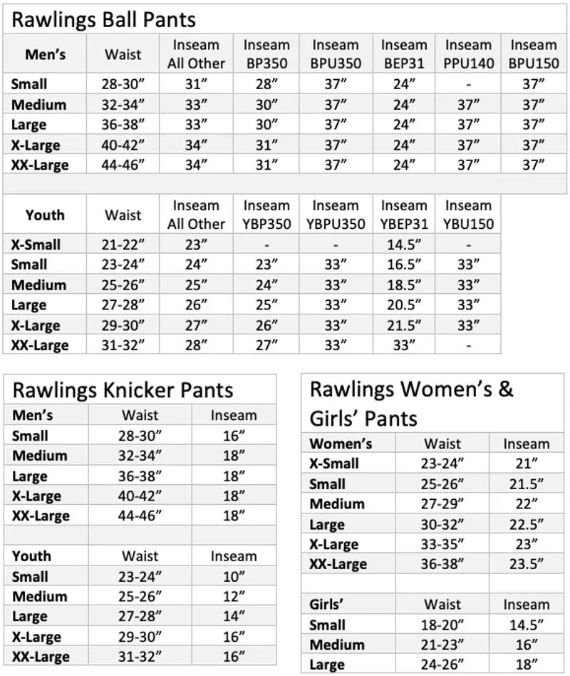 Rawlings Senior Knicker BP150K-BG Baseball Pants