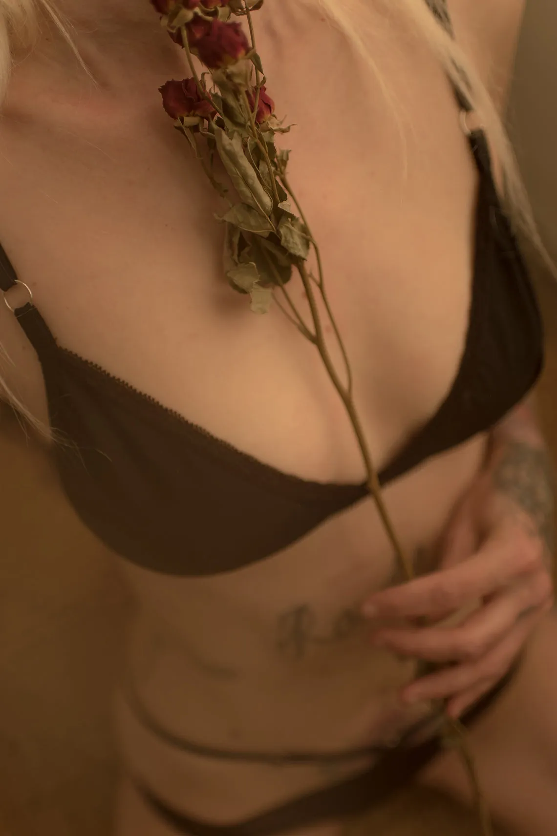 READY TO SHIP Sunset Bralette in Sheer Recycled Mesh (size L)