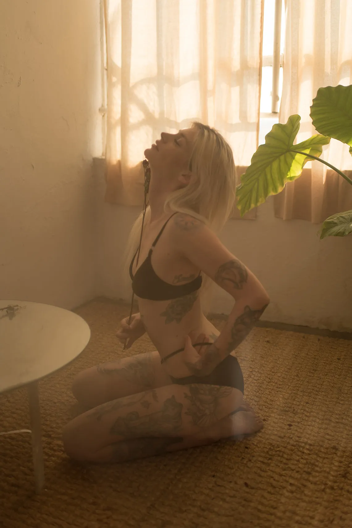 READY TO SHIP Sunset Bralette in Sheer Recycled Mesh (size L)