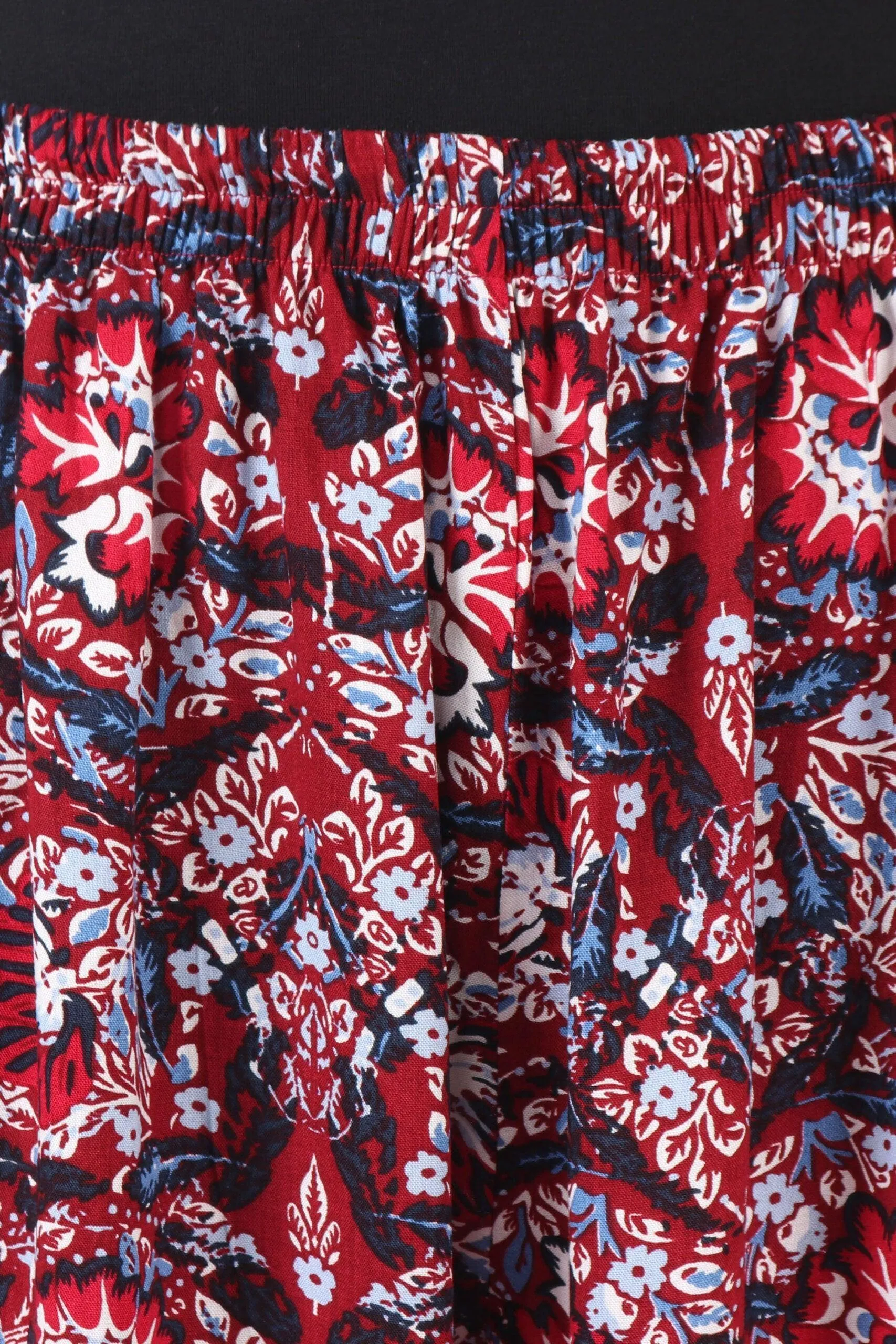 Red & Blue Floral Printed Harem Pants