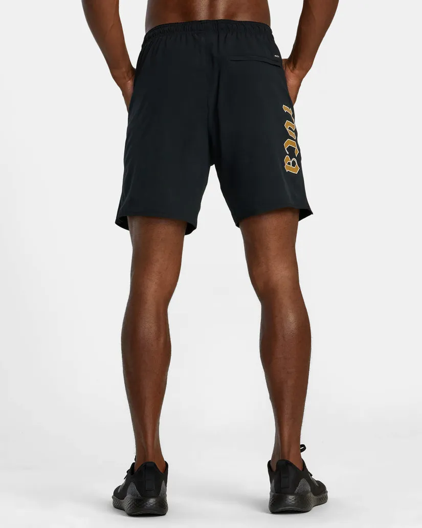 RVCA Yogger Stretch Elastic Waist Shorts 17" - BLACK ARCH