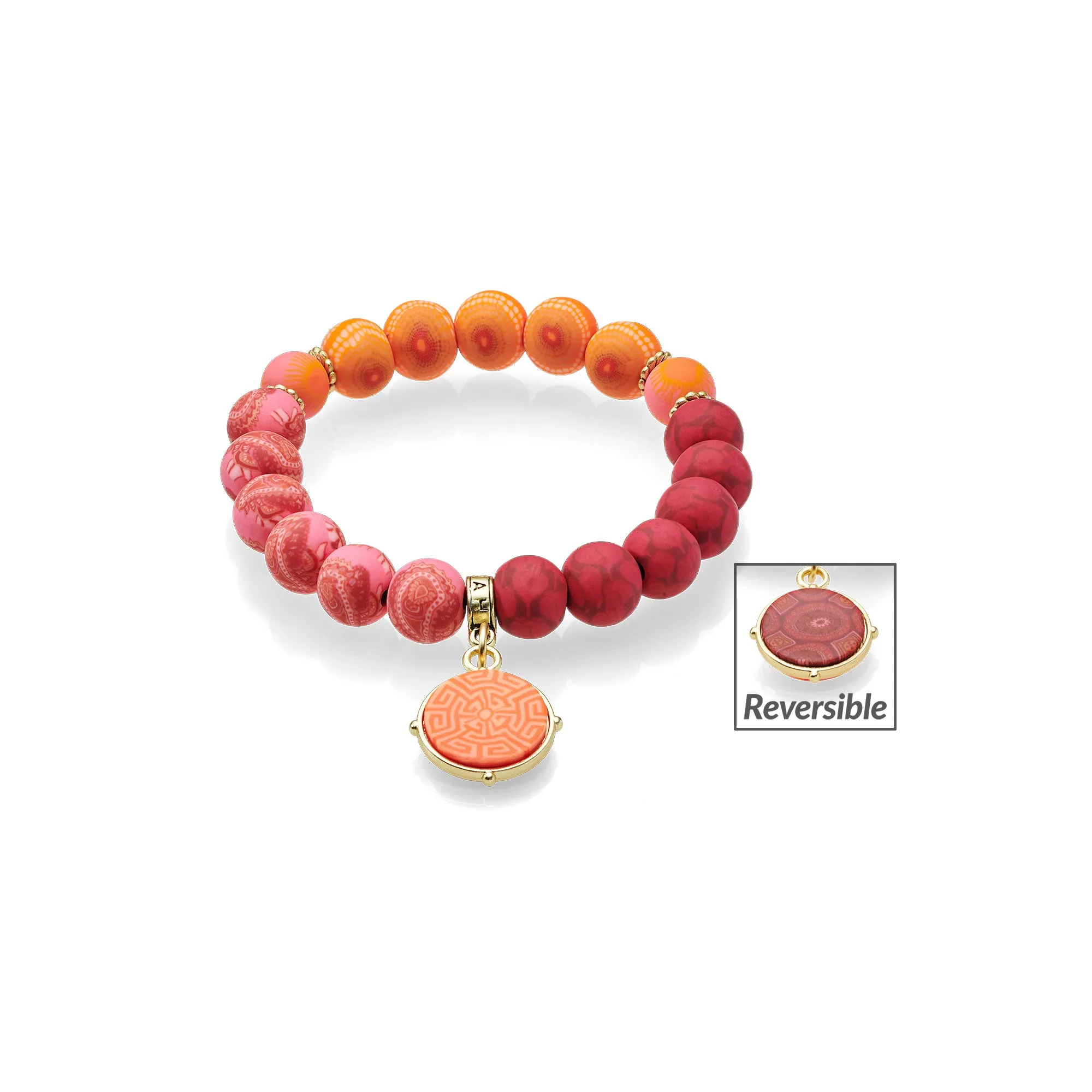 Savannah Red Color Block Charm Bracelet