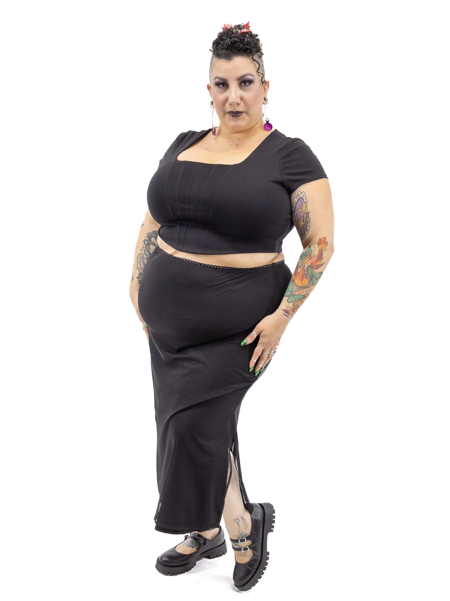 Shel Mesh Midi Skirt