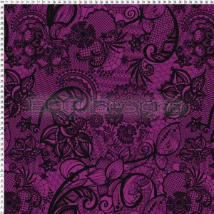 Spandex Ornamental Lace Magenta