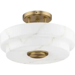 Tosca Collection Three-Light Brushed Bronze Modern Luxe Semi-Flush Mount Light