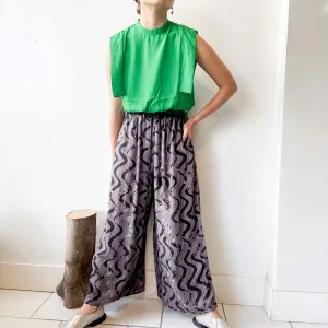 Wagen | Rayon Slub Printed Wide Pants